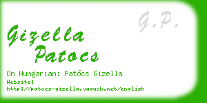 gizella patocs business card