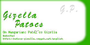 gizella patocs business card